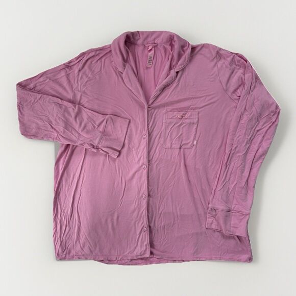 Skims Other - Skims Pajama Shirt Womens Size XL Bubblegum Pink Button Up Long Sleeve